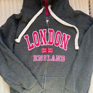 Adults Gray London England Hoodie